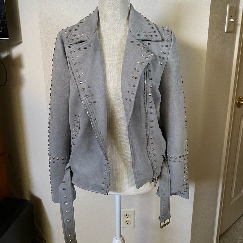 Vigoss studded suede jacket size medium brand new